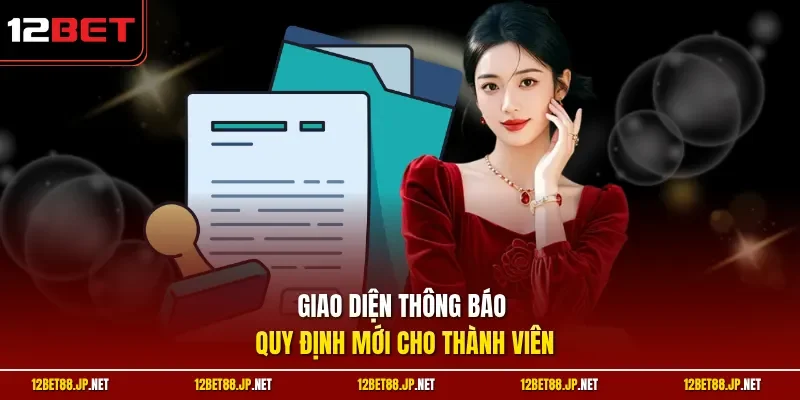 Giao diện thông báo quy định mới cho thành viên